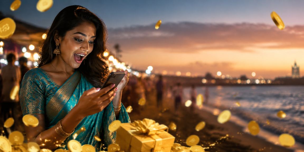Cricket betting enthusiasts at Marina Beach Chennai using mobile devices